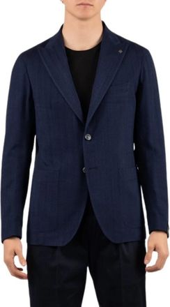 Tagliatore Single-Breasted Blazer - Heren - Blazers - Blauw - XL - Wol - Jassen