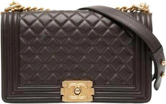 Chanel Pre-owned Boy Flap Shoulder Bag - Dames - Vintage Schoudertas - Bruin - ONE Size - Leer - Vintage