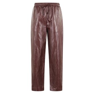 SOLOTRE Broeken, Dames, Rood, S, Barolo Leatherette Broek met Elastische Tailleband