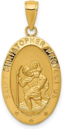 Diamond2Deal 10k Yellow Gold Saint Christopher Medal Pendant