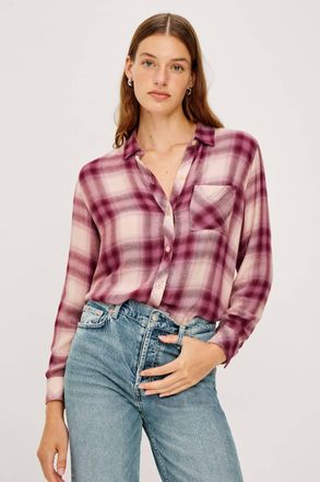 Rails Hunter Shirt In Plum Ivory