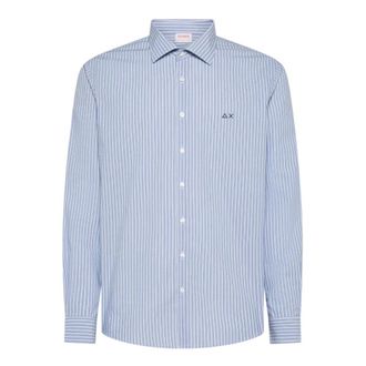 Sun 68 Casual Shirts - Heren - Casual Overhemden - Blauw - L - Katoen - Overhemden