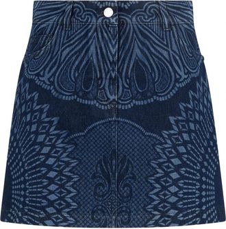 Alberta Ferretti Korte denim rok - Dames - Spijkerrokken - Blauw - L - Denim - Rokken