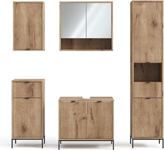 Vicco Conjunto De Muebles De Ba&ntilde;o Eliza, Roble Vikingo, 5 Partes