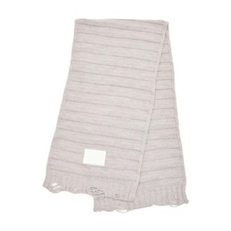 Maison Margiela Grey Fringed Edge Rectangle Scarf