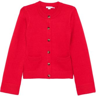 Good American crew-neck cardigan - women - Polyester/Viscose/Nylon - S - Red