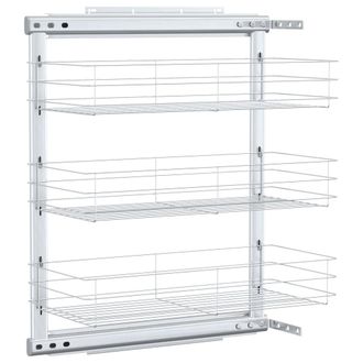vidaXL Vidaxl - Cesta De Cocina Extra&iacute;ble 3 Niveles Plateada 47x25x56 Cm