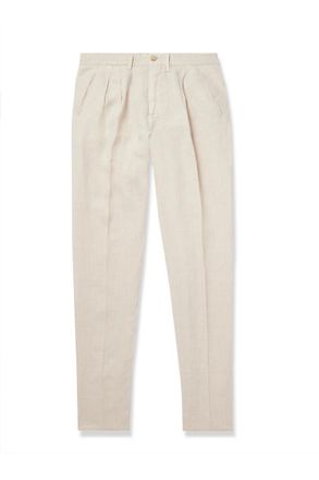 Boglioli Straight-Leg Pleated Linen Trousers