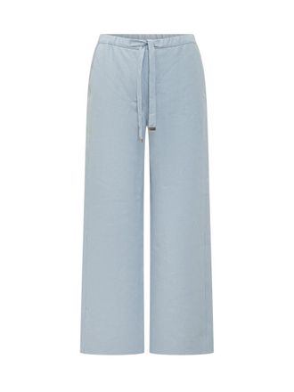 Max Mara Light Blue Relaxed Drawstring Pants