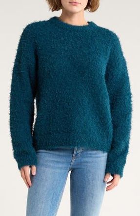 Leith Oversize Eyelash Knit Sweater in Teal Abyss at Nordstrom Rack, Size X-Large