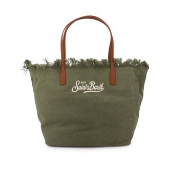 MC2 Saint Barth Tote Bags, female, Green, Size: ONE SIZE City Fringed Tote Bag