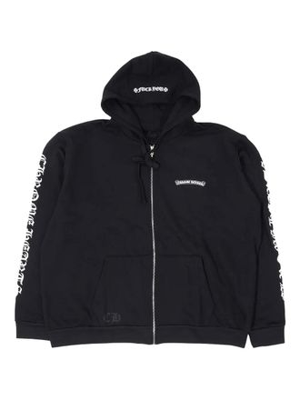 Chrome Hearts logo-detail zip-up hoodie - men - Fabric - M - Black