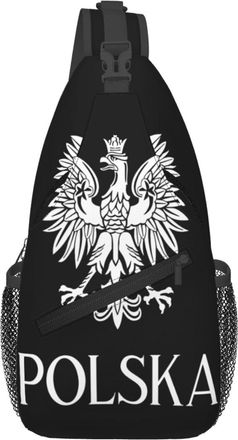 Generic Polish Flag Poland Polska Eagle Chest Bag Trendy Shoulder Bag Anti Theft Crossbody Bags For Men Casual Cycling