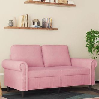 vidaXL Sof&aacute; De 2 Plazas Terciopelo Rosa 120 Cm Vidaxl