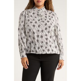 Universal Standard Endora Ruffle Trim Button-Up Shirt in Vintage Daydream at Nordstrom Rack, Size Xl (26W-28W)