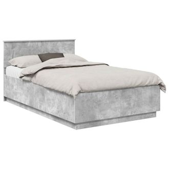 vidaXL Estructura De Cama Con Cabecera Gris Hormig&oacute;n 120 X 190 Cm Vidaxl