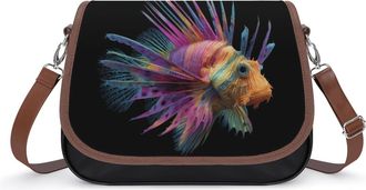 Generic Colorful Lionfish Small Womens Crossbody Bags Shoulder Handbag with Adjustable Strap for Travel