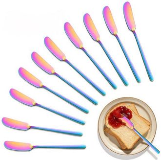 OEM Cuchillo Para Mantequilla, Cuchillo De Desayuno Acero Inoxidable Mermelada, 10 Piezas, 16,5 X 2 Cm, F&aacute;cil Limpiar, Duradero, Resistente Oxidaci&oacute;n