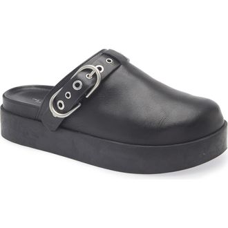 Rag & Bone Geo Buckle Platform Mule in Black Leather at Nordstrom Rack, Size 8.5Us / 38.5Eu