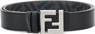 Fendi Gespriem met logo - Zwart