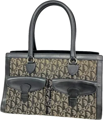 Dior Beige Black Canvas Tote Bag (Pre-Owned)