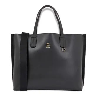 Tommy Hilfiger Tassen, Dames, Zwart, ONE Size, Iconische Satchel Tote Bag