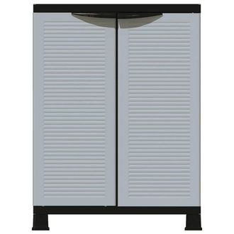 Berkfield Home Plastic Cabinet 68x39x92 cm in Grey | Size: 68 x 39 x 92 cm