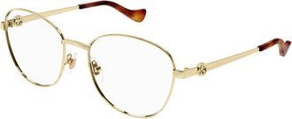 Gucci Ronde Brillen - Dames - Brillen - Geel - 54 MM - Accessoires
