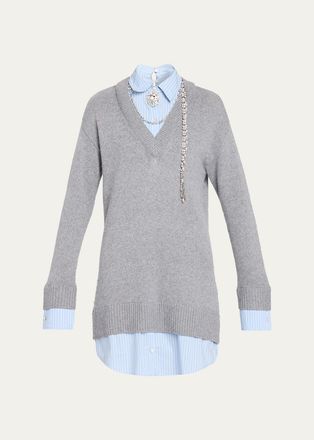 Cinq &agrave; Sept Satina Layered Necklace Mini Dress