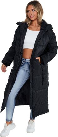 Janisramone Womens Long Maxi Puffer Jacket, Ladies Long Puffer Padded Coat with Front Zip Closure, Winter Longline Padded Jacket Lightweight Ladies Long Body Warm