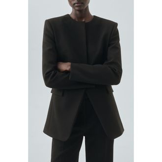 Mango Selection Fitted Suit Jacket in Black at Nordstrom Rack, Size Small
