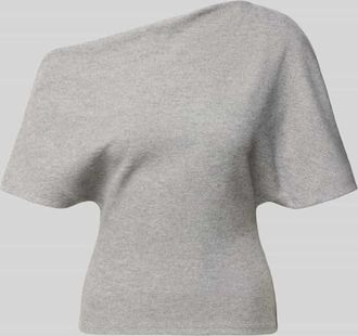 Gina Tricot Regular Fit T-Shirt im asymmetrischen Design in Mittelgrau, Gr&ouml;&szlig;e XL