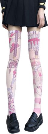 Generic Women Cartoon Thigh High Stockings Japanese Anime Cute Pig Cat Bear Animal Printed Cosplay Over Knee Long Socks