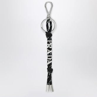Prada Speedrock key holder in black ribbon
