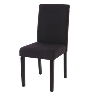 Hhg Hhg - Nunca Usado] Littau Silla De Comedor, Silla De Cocina, Tela/textil, Negro, Patas Oscuras
