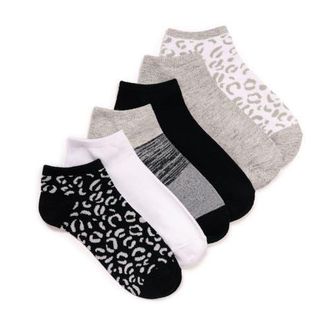 Muk Luks Womens Low Cut Novelty Socks, 6 Pair Pack in Black/white at Nordstrom