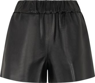 Red Valentino Leather Shorts - Dames - Bermuda - Zwart - M - Leer - Korte Broeken