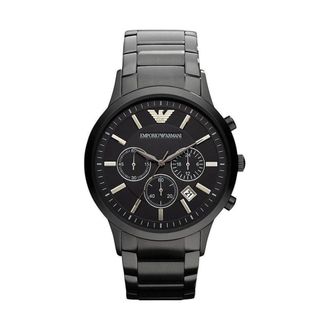 Emporio Armani Accessoires, Heren, Zwart, ONE Size, Quartz Chronograph