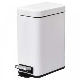 HOMCOM 5L Rectangular Steel Pedal Bin White | TJ Hughes