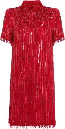 Jenny Packham Abito corto Snapdragon con paillettes - Rosso