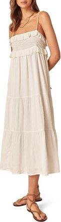 Nobody's Child Florian Organic Cotton Midi Sundress in White at Nordstrom, Size 10