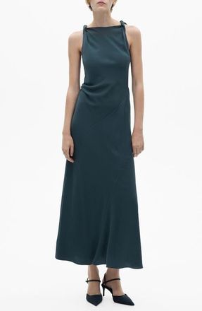 Mango Braided Strap Draped Panel Dress in Grey at Nordstrom, Size 6