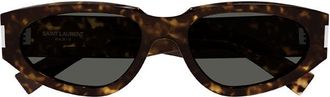 Saint Laurent SL618001 Tortoiseshell Round Sunglasses - Brown