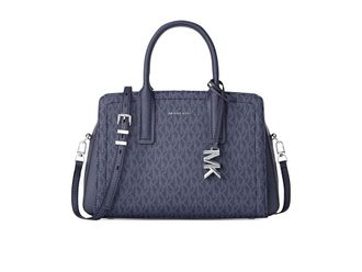 Michael Kors Laila Small Satchel Satchel Womens Handbags Dress Blues 1 : SM, Polyester/Twill