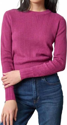 Lilla P Multi Stitch Pullover Sweater Top In Dahlia