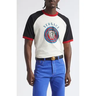 Versace Medusa Logo Graphic T-Shirt in Dirty White Black at Nordstrom, Size Medium