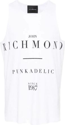 John Richmond Singlet Tanktop - Heren - Tops zonder mouwen - Wit - S - Katoen - Tops