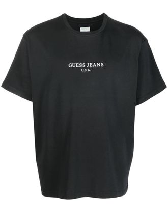 Guess Co logo-print T-shirt - Black