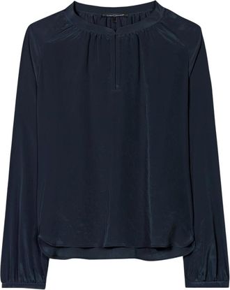 Luisa Cerano Stijlvolle Blouse met Uniek Ontwerp - Dames - Blouses - Blauw - M - Overhemden