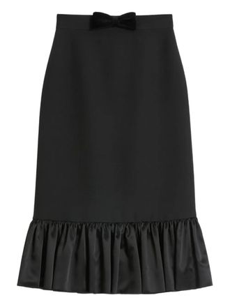 Valentino Garavani bow-detail midi skirt - Black